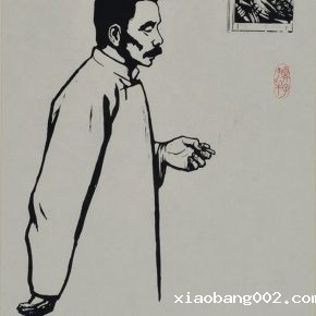 38 Wu Biduan, Have Been Accustomed to the Weather Turning Cold Again After Suddenly Getting Warmer in the Spring Night, 46 x 33 cm, black and white woodcut, 1966, private collection of Wu Biduan