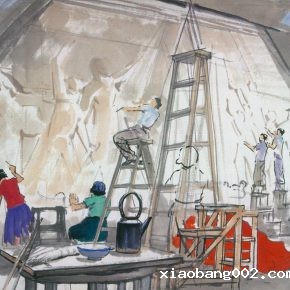 11 Zong Qixiang, A Sculpture Studio, 30 x 42.5 cm, 1955
