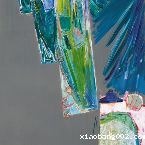 26 Dai Shihe, Under the Window of the Studio, group paintings of nine pieces, the 8th on the left, oil on canvas, 180 x 100 cm, 2017