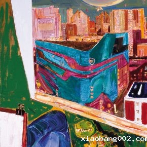 27 Dai Shihe, Under the Window of the Studio, group paintings of nine pieces, the 9th on the left, oil on canvas, 180 x 100 cm, 2017