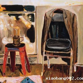 28 Dai Shihe, Under the Window of the Studio, group paintings of nine pieces, the 2nd on the left, details, oil on canvas, 2017