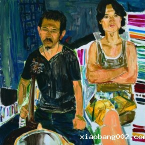 46 Dai Shihe, Liu Gang from the Wen Mountain and His Friend, oil on canvas, 100 x 100 cm, 2015