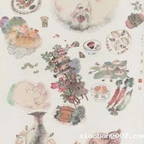 08 Li Jin, Satiation-A Bounteous Feast, 180 x 97 cm