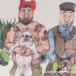 16 Li Jin, Brothers, ink and color on paper, 33.4 x 24.3 cm, 2017