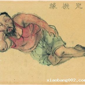 43 Li Jin, Timely Wind and Rain, ink and color on paper, 34 x 12 cm, 1992