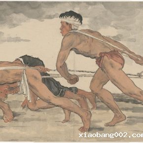 Li Hu, Boat Trackers Near Jialing River, 1946