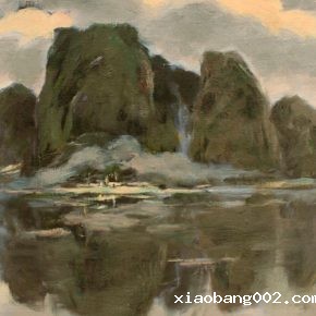 Lin Gang After Raining 42.5x36.5cm Oil on board 1980